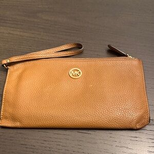 Michael Kors Brown Leather wristlet